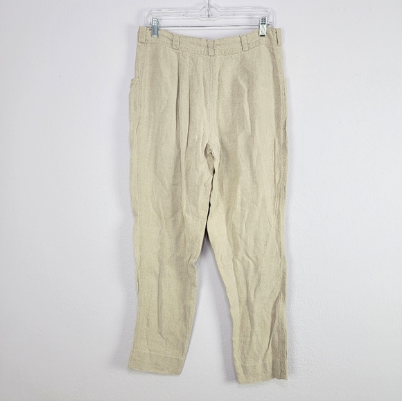 Vintage Pure Nature Earthy High Rise Relaxed Fit Linen Pants Size Large - Picture 5 of 15